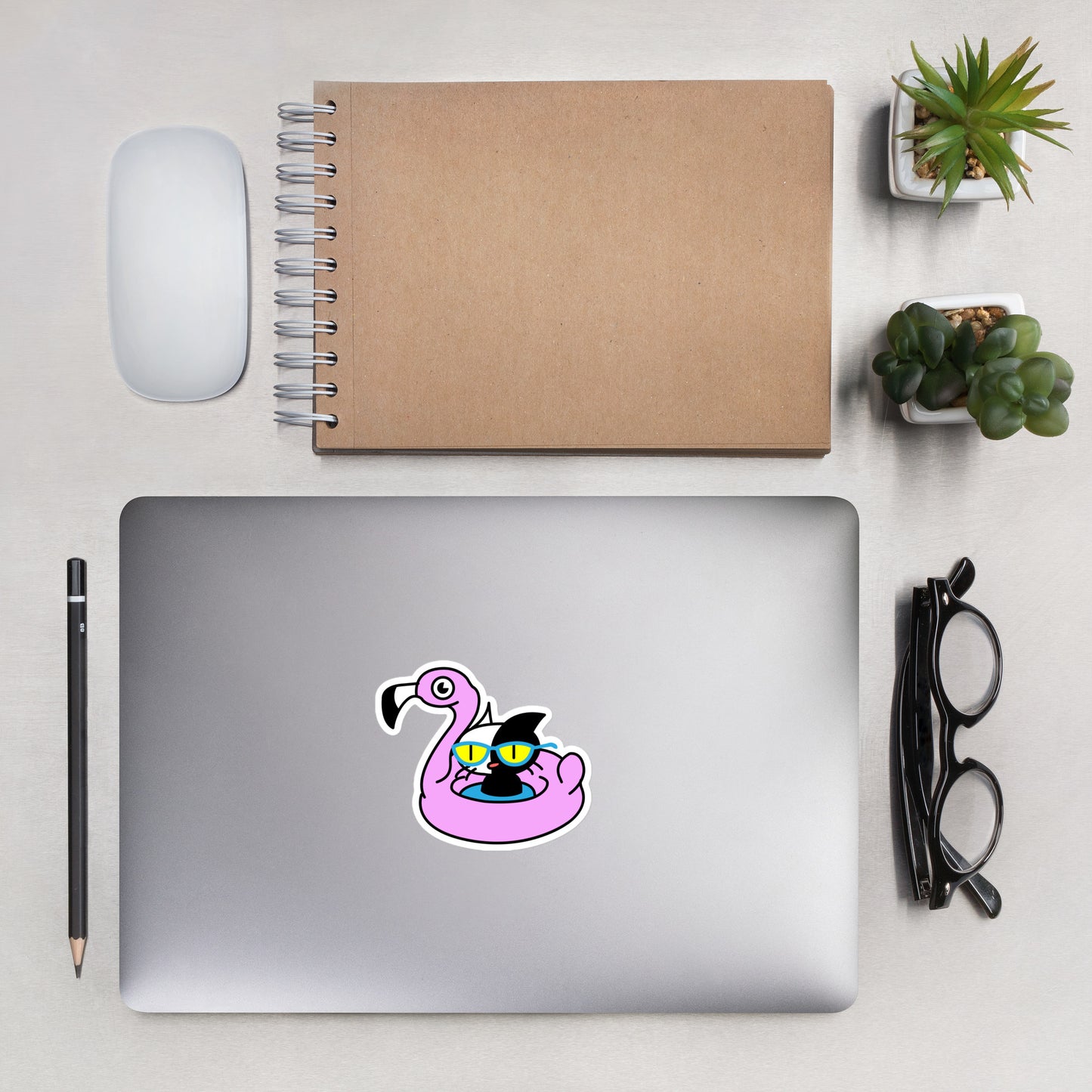 Floating Flamingo Kitty -  Odd Carl Vinyl Sticker