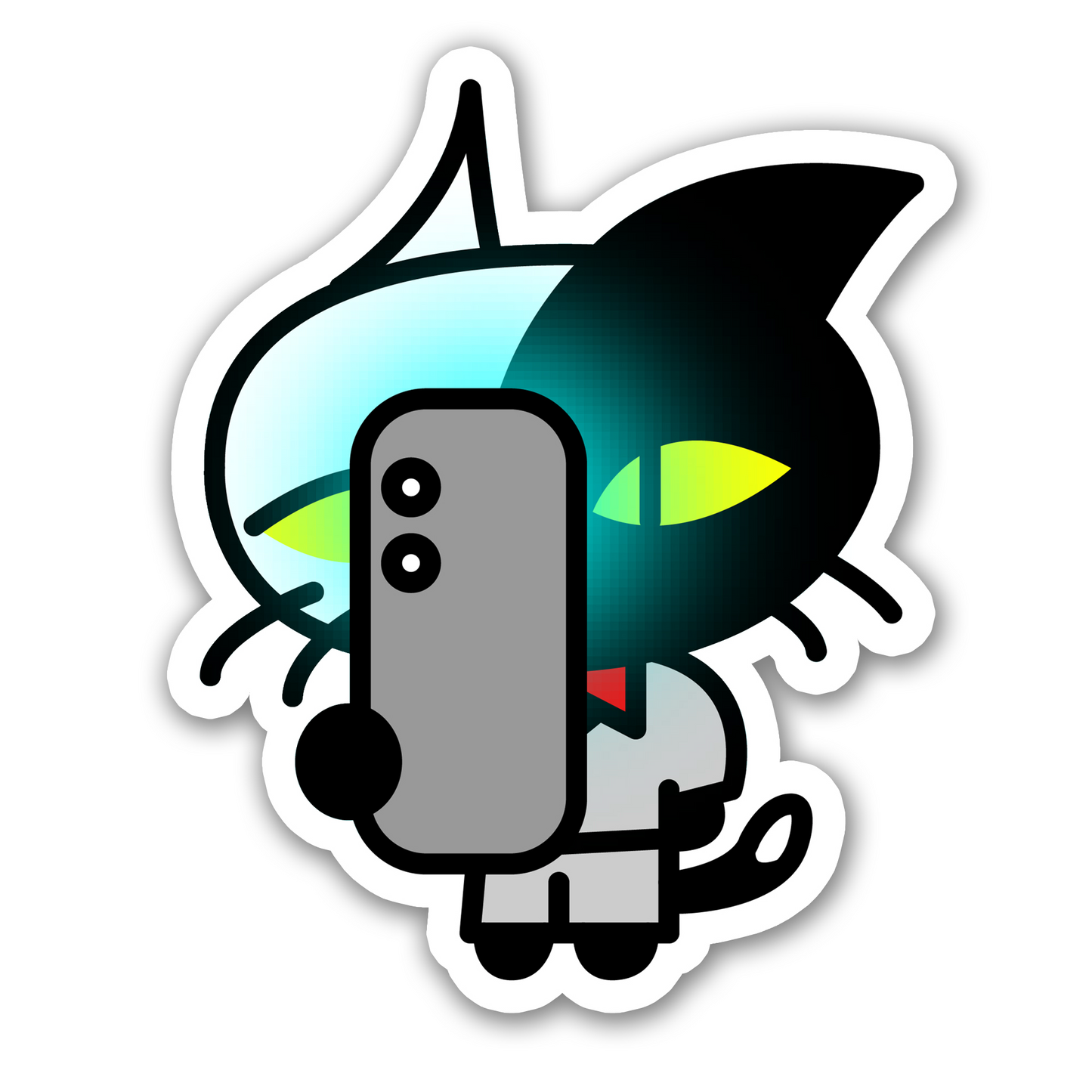 Kitty on the Phone -  Odd Carl Vinyl Sticker