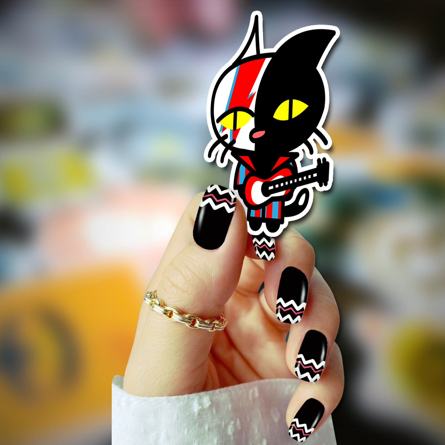 Glam Rock Kitty -  Odd Carl Vinyl Sticker